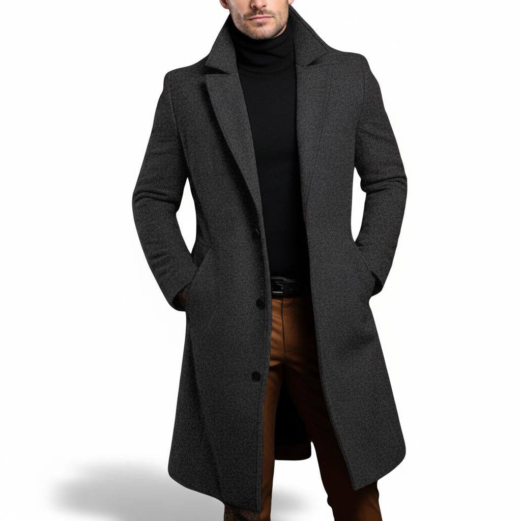 Men's Roberto Russo Luxe Wool Coat – Tailored Premium Wool-Blend Overcoat